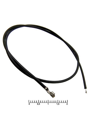 RUICHI HB 2,00 mm AWG26 0,3m black, Разъём питания низковольтный RUICHI HB шаг 2,00 мм AWG26 0,3m чёрный, 1 штырьковые разъемы питания