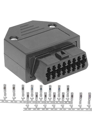 RUICHI OBD-16-R03, Разъем диагностический OBD RUICHI R03, OBD2-female, прямой, 16 контактов, 24 В, ABS плас разъемы межблочные (интерфейсные)