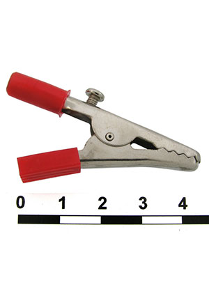 RUICHI 8-0030 red, Зажим-крокодил RUICHI 8-0030 под винт/гнездо 4 мм, 15 мм, 10 А, красный зажимы крокодил