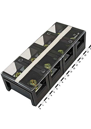 RUICHI TC-2004, Клеммная колодка винтовая с крышкой RUICHI TC-2004, 8 контактов, 20 А, 600 В, 0,5 10 мм2, к клеммные колодки, блоки зажимов