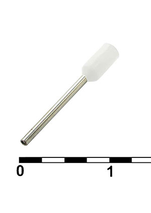 RUICHI DN00208 white (0.75x8mm), Наконечник на кабель RUICHI DN00208, белый, 0.75x8 мм, 0.25 мм2 наконечники втулочные