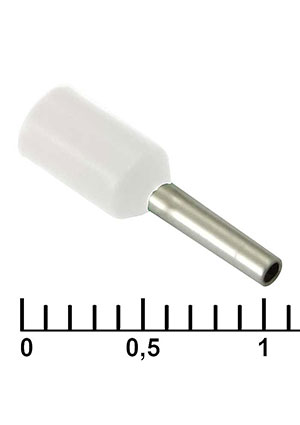 RUICHI DN00506 white (1x6mm), Наконечник на кабель RUICHI DN00506, белый, 1x6 мм, 0.5 мм2 наконечники втулочные