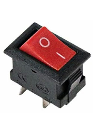 RUICHI KCD5-101-C3-R/2P on-off, Клавишный переключатель RUICHI KCD5-101-C3-R/2P, ON-OFF, 2 контакта, красны переключатели клавишные