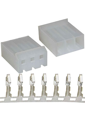 RUICHI PHU-03 pitch 3.96 mm + terminals, Разъём питания низковольтный RUICHI PHU-03 шаг 3.96 мм, 3 контакта штырьковые разъемы питания