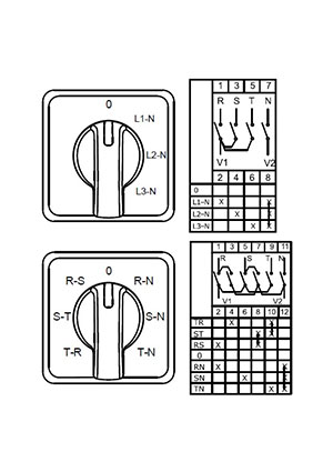Klemsan 0.0.0.8.00192, CS020066S; Переключатели предела для волтметра; 7 POSITION переключатели кулачковые