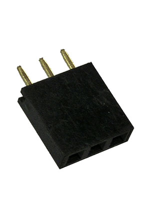 RUICHI PBS-1x03 (PBS-03)шаг 2.54 мм, Гнездо для плат 2.54 мм RUICHI PBS-1x03 (PBS-03)шаг 2.54 мм, 3 контакт разъемы штыревые и гнезда для них