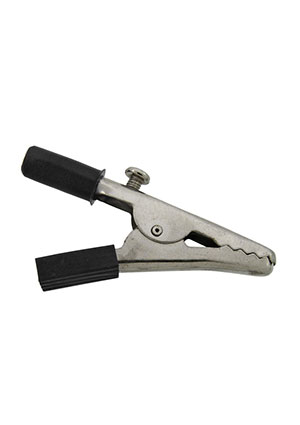 RUICHI 8-0030 black, Зажим-крокодил RUICHI 8-0030 под винт/гнездо 4 мм, 15 мм, 10 А, черный зажимы крокодил