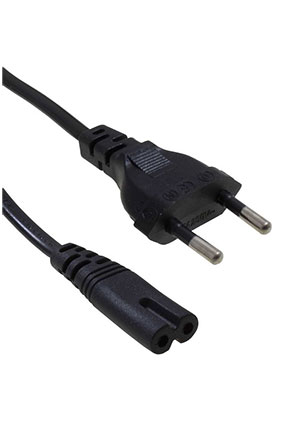 RUICHI Y001/CEE7/16 1.8m 2x0.5 BF, Шнур сетевой 2-х полюсный прямой RUICHI, вилка CEE7/16 - розетка IEC C7, кабель сетевой