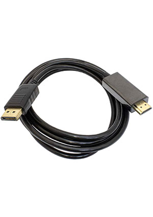 RUICHI DP-HDMI-1.5M, Кабель RUICHI DP-HDMI-1.5M, DisplayPort (m) (прямой) - HDMI (m) (прямой), 1.5м, черный шнуры компьютерные