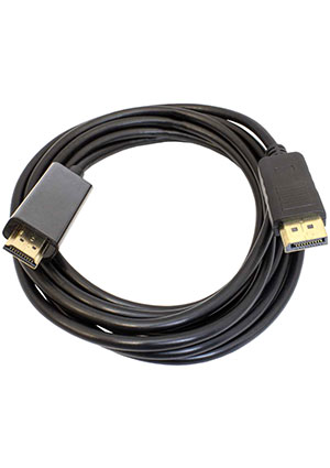 RUICHI DP-HDMI-3M, Кабель RUICHI DP-HDMI-3M, DisplayPort (m) (прямой) - HDMI (m) (прямой), 3м, черный шнуры компьютерные