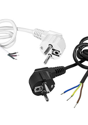 RUICHI SCZ Угл. б/роз 1.8м. 3х0.75 (б), Шнур сетевой с угловой вилкой CEE7/7 неоконцованный RUICHI SCZ, 1.8 кабель сетевой