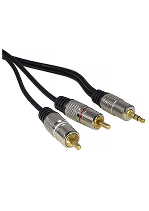 RUICHI Stereo 3,5 mm - 2 RCA GM 1.5m, Аудио-видео шнур RUICHI Stereo 3,5 мм - 2 RCA, 1.5 м шнуры аудио-видео
