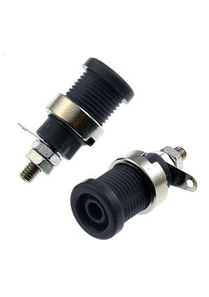 RUICHI Z012 4mm panel jack BLACK, Клемма приборная RUICHI Z012 4 мм panel jack чёрный, на панель под пайку аксессуары для корпусов