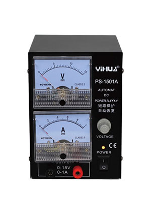 Yihua 153994, YH1501A лабораторный блок питания Uвых. 0-15 в. Iвых.0~1A , аналоговая индикация , защита лабораторные блоки питания