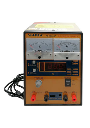 Yihua 153995, YH1502D+ лабораторный блок питания Uвых. 0-15 в. , 0-5 в. Iвых.0~2A , LED индикация, защи лабораторные блоки питания