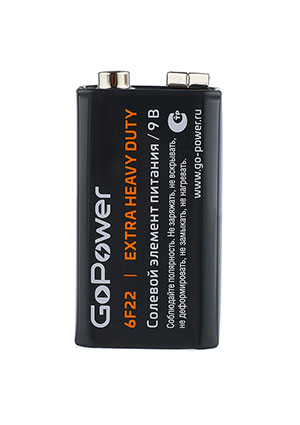 ��������� GoPower ����� 6F22 Shrink 1 Heavy Duty 9V (1/10/200)