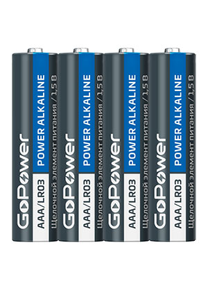 ��������� GoPower LR03 AAA BOX20 Shrink 4 Alkaline 1.5V (4/20/640)