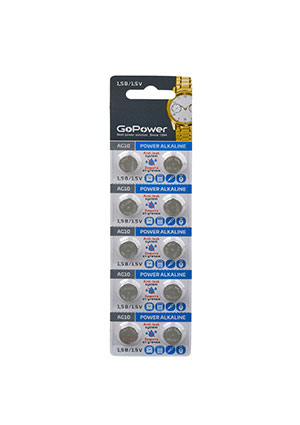 ��������� GoPower G10/LR1130/LR54/389A/189 BL10 Alkaline 1.5V (10/100/