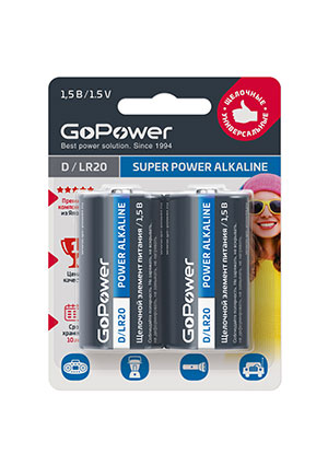 ��������� GoPower LR20 D BL2 Alkaline 1.5V (2/12/96)