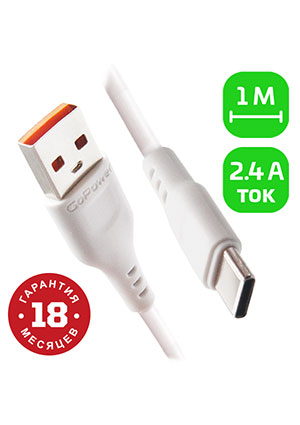 ������ GoPower GP01T USB (m)-Type-C (m) 1� 2.4A ��� ����� (1/200/800)