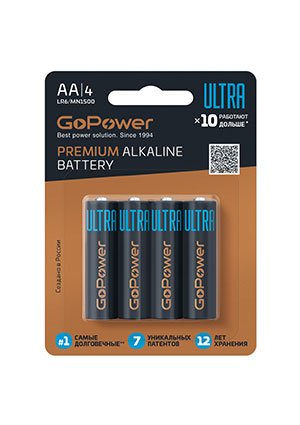 ��������� GoPower ULTRA LR6 AA BL4 Alkaline 1.5V (4/40/480)