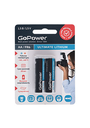��������� GoPower FR6 AA BL2 Lithium 1.5V (2/20/200)