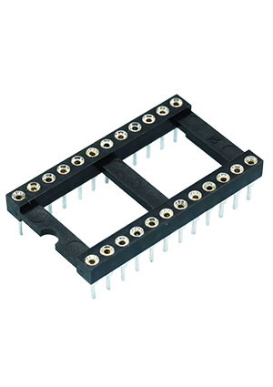 CONNFLY DS1001-24, SCLM-24 DIP панель цанговая шаг 2.54мм широкая 24 контакта панельки для компонентов