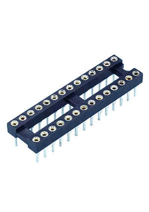 CONNFLY DS1001-28, SCLM-28 DIP панеь цанговая узкая шаг 2.54мм 28 контактов панельки для компонентов