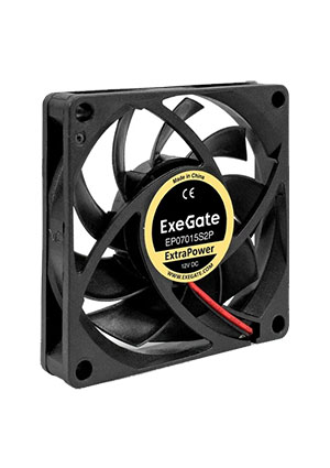 EP07015S2P, ���������� 12� DC ExeGate ExtraPower, 70x70x15 ��, Sleeve bearing, 2pin, 3000RPM, 27dBA