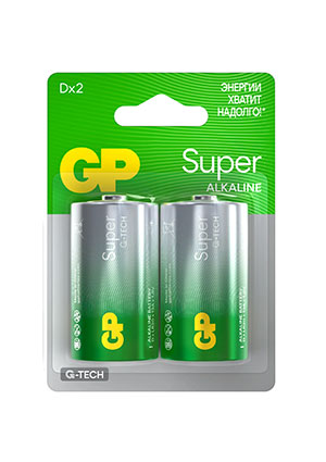 GP 13AA21-2CRSBC2, ��������� GP Super Alkaline G-Tech 13� ����������� D 2 ��. �� ��������
