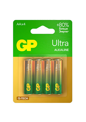 GP 15AUA21-2CRSBC4, ��������� GP Ultra Alkaline G-Tech 15� AA 4 ��. �� ��������
