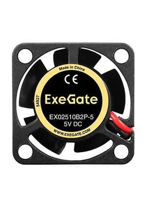 EX02510S2P-5, ���������� 5� DC (25x25x10 ��, Sleeve bearing (��������� ����������), 2pin, 1