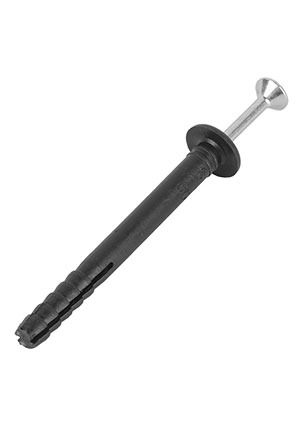 Kranz KR-01-3621-010, Дюбель-гвоздь грибовидный бортик, полипропилен 6х40мм, черный, пакет (100 шт/уп) KRA крепежные элементы