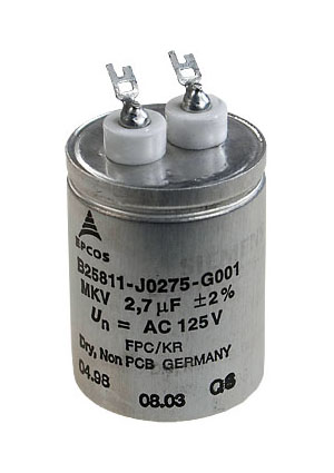 TDK EPCOS B25811J275G1, конденсатор B25811J0275G001, MKV 2.7мкФ 125v конденсаторы силовые