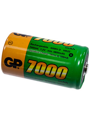 GP Batteries GP700DHC-U, аккумулятор 1.2В   7000мАч (2 шт) типоразмер   D (R20, LR20, ER34615) аккумуляторы
