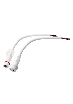 Китай 11-9820, соединительный кабель (2pin) герметичный (IP67) 2х1.00мм2 белый шнуры сетевые