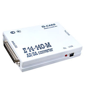 L-CARD E14-140MD, внешний модуль АЦП, установлен 2-х кан. ЦАП без поверки виртуальные приборы