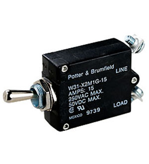 TE Connectivity 3-1393247-3, W31-X2M1G-15, тепловой выключатель 15А автоматы защиты