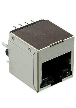 TE Connectivity 1-1734577-1, RJ45 розетка 8P8C экранированная MOD-JK Cat.3 разъемы телефонные и сетевые