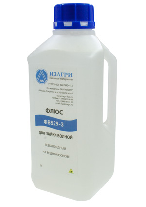 Изагри ФВ529-3 1L, флюс на водной основе ORL0 No-Clean 1л флюс и паста