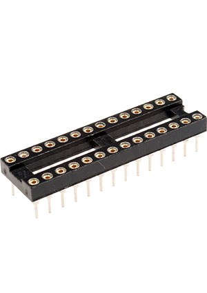 NXU TRS-28, панелька для микросхем DIP 28 контактов узкая (126-328RG) панельки для компонентов