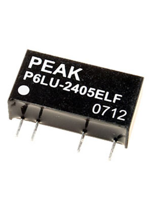 P6LU-2405ELF, DC/DC 1W �� 21.6-26.4V ��� 5V/200mA 3000VDC SIP7.