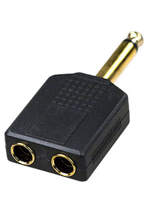 Китай 2-160G(NP-565G), переходник 6.35ммштекермоно-2 x 6.35мм гнездо моно пластик аудио видео, переходники