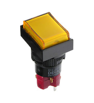 DECA D16LMT1-1ABCY, кнопка без фиксации 250В 5А кнопки с подсветкой