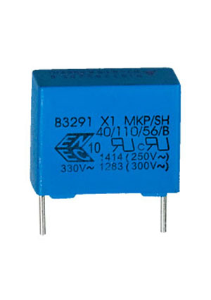 TDK EPCOS B32912A3154M, 000 X1 конденсатор 15мм 0.15мкФ 330В конденсаторы помехоподавляющие
