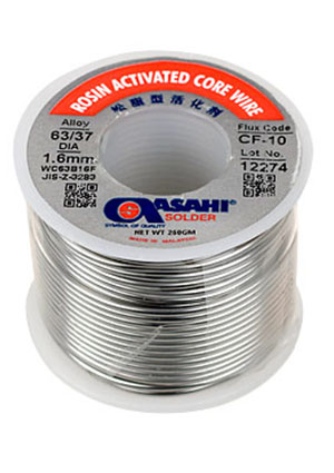 ASAHI ПРИПОЙ ПОС63 ТР 1.6мм катушка 250г флюс СF10 RA, ASAHI, припой, Sn63/Pb37, d=1.6мм, 250гр.,с флюсом припой с флюсом (трубка)