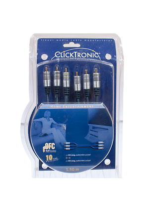Clicktronic HC 50-150 1,5M, 3RCA-3RCA (plug) шнуры аудио-видео