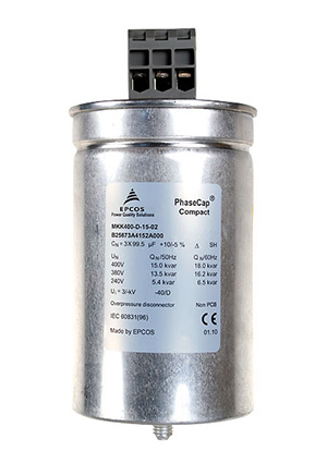 TDK EPCOS B25673A4152A, конденсатор фазовый 15кВар 400В, MKK400-D15-02 конденсаторы фазовые косинусные