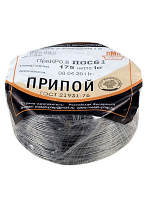ПМП Припой ПОС61 ПРВ 0.8мм бухта 1 кг припой