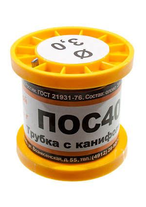 ПМП Припой ПОС40 ТР 3.0мм катушка 100г припой с флюсом (трубка)